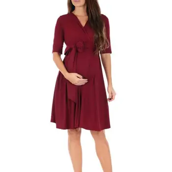 Poungdudu 2020 New Maternity Dress Pregnant Dresses Women V-neck Lace up Solid Sashes Loose Short -Sleeve Elegant Lady Office 
Poungdudu 2020 New Maternity Dress Pregnant Dresses Women V-neck Lace up Solid Sashes Loose Short -Sleeve Elegant Lady Office