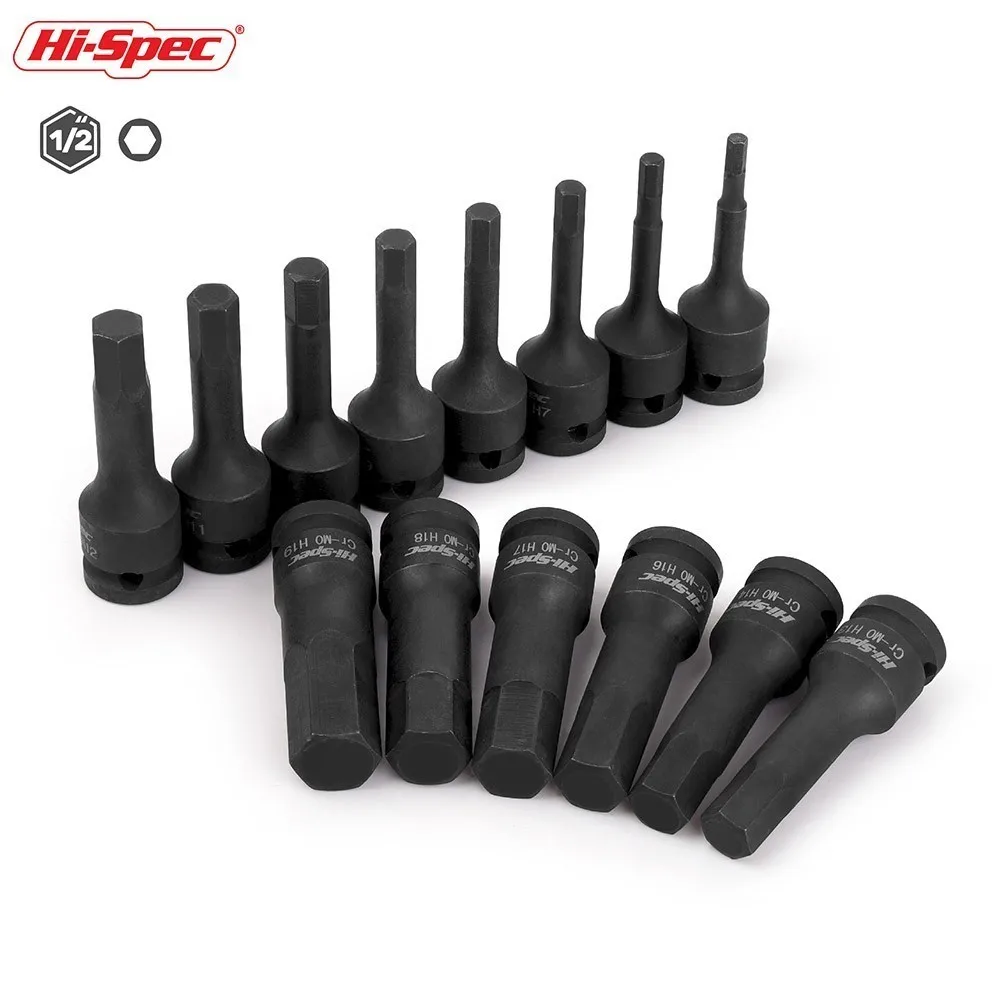 Hi-Spec 1/2 Impact Hex Bit Socket Set CR-MO Screwdriver Bits Set H5-H19 Adapter Head for Torque Spanner Ratchet Socket Wrench
Hi-Spec 1/2 Impact Hex Bit Socket Set CR-MO Screwdriver Bits Set H5-H19 Adapter Head for Torque Spanner Ratchet Socket Wrench