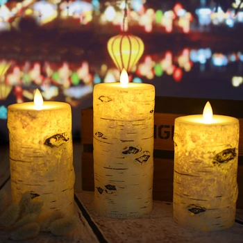Birch Bark Led Electronic Candle Light Battery-powered Romantic Night Light Wedding Party Decoration Light Simulated Electronic
Birch Bark Led Electronic Candle Light Battery-powered Romantic Night Light Wedding Party Decoration Light Simulated Electronic