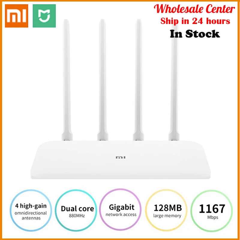 In Stock 2.4GHz 5GHz WiFi Xiaomi Mi Router 4A Gigabit Version 128MB DDR3 High Gain 1167Mbps WiFi Repeater Network Extender
In Stock 2.4GHz 5GHz WiFi Xiaomi Mi Router 4A Gigabit Version 128MB DDR3 High Gain 1167Mbps WiFi Repeater Network Extender