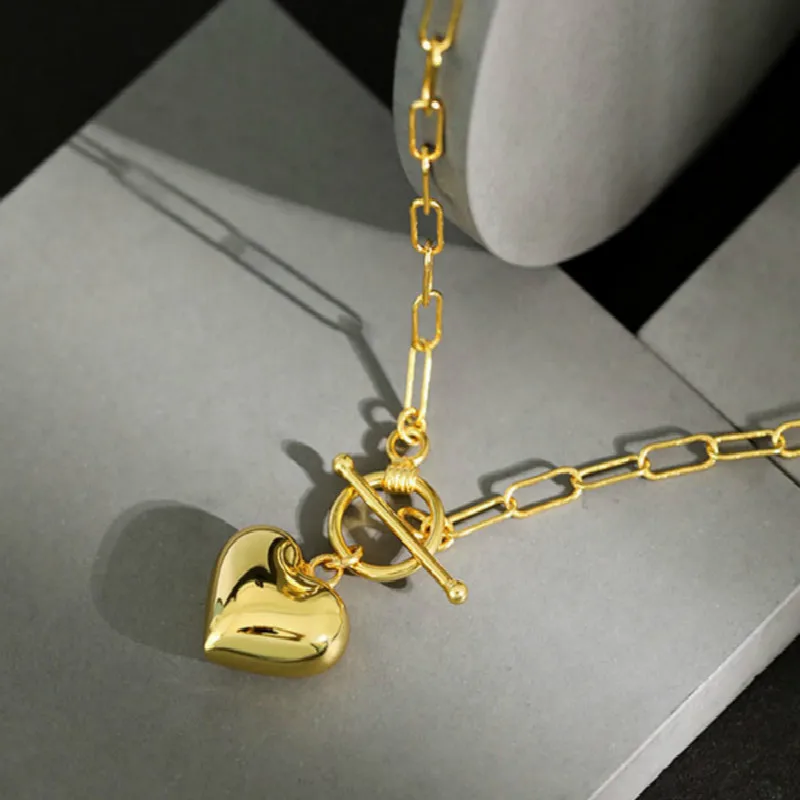 Heart Pendants Necklace Fine Jewelry 925 Sterling Silver Necklaces For Women Korean Simple Gold Chain Cadena Plata 925 Para
Heart Pendants Necklace Fine Jewelry 925 Sterling Silver Necklaces For Women Korean Simple Gold Chain Cadena Plata 925 Para
