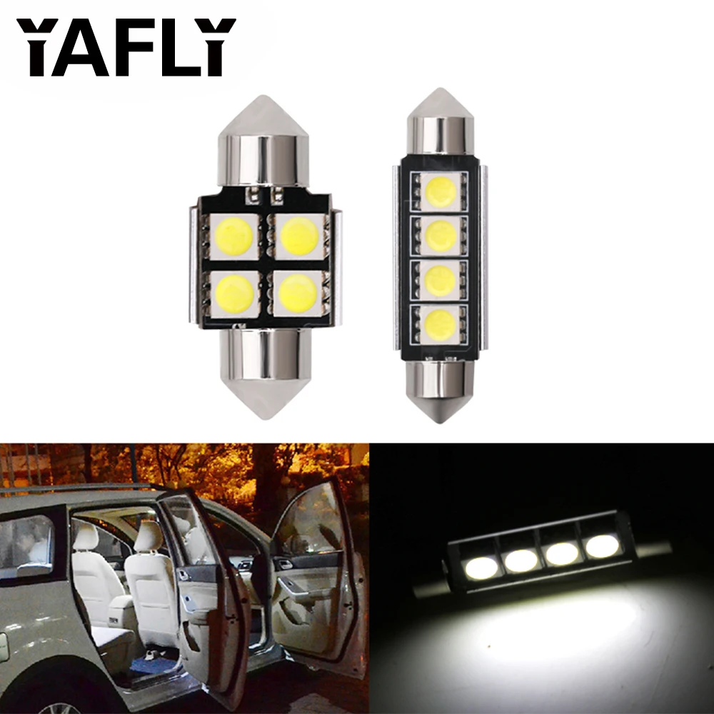 5050 4SMD Festoon 31mm 36mm 39mm 41mm C5W C10W Diode Car Light License Plate LED Interior Room Celling Dome Light DC12V White
5050 4SMD Festoon 31mm 36mm 39mm 41mm C5W C10W Diode Car Light License Plate LED Interior Room Celling Dome Light DC12V White
