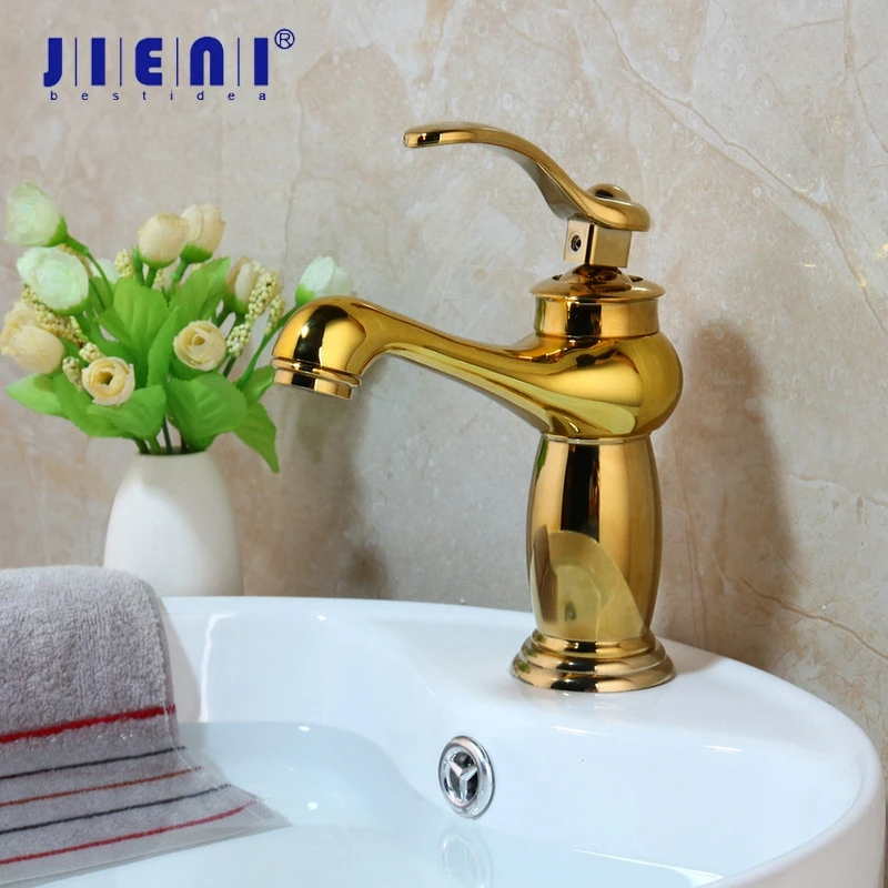 JIENI Solid Brass Faucet Golden Polished Bathroom Basin Faucet Deck Mounted Vanity Mixer Tap Plumbing Fixture Stream Spout Tap
JIENI Solid Brass Faucet Golden Polished Bathroom Basin Faucet Deck Mounted Vanity Mixer Tap Plumbing Fixture Stream Spout Tap