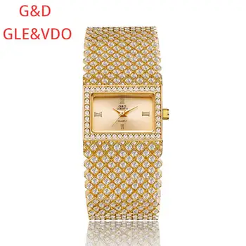 HobbyLane G&D Lady Luxury Rhinestone Quartz Watch Roman Numeral Square Dial Wide Band Wristwatch 
HobbyLane G&D Lady Luxury Rhinestone Quartz Watch Roman Numeral Square Dial Wide Band Wristwatch
