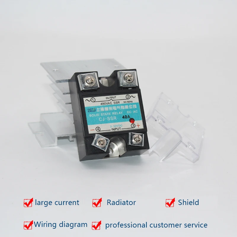 Free shipping general purpose AC Single-phase solid state relay 480V AC small 3-32V DC controlled AC radiator SSR-40DA
Free shipping general purpose AC Single-phase solid state relay 480V AC small 3-32V DC controlled AC radiator SSR-40DA