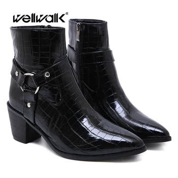 Crocodile Western Boots Women Spike Heels Shoes Pointe Toe Short Ankle Booties Female Winter Bootee Woman 2019 Plus Size 41
Crocodile Western Boots Women Spike Heels Shoes Pointe Toe Short Ankle Booties Female Winter Bootee Woman 2019 Plus Size 41
