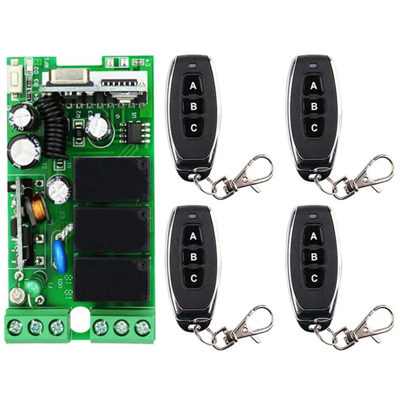 Smart Multiple AC110V 220V 230V 433 MHz 3CH 3 CH 3 Channel Wireless Relay RF Remote Control Switch Receiver remote controller
Smart Multiple AC110V 220V 230V 433 MHz 3CH 3 CH 3 Channel Wireless Relay RF Remote Control Switch Receiver remote controller