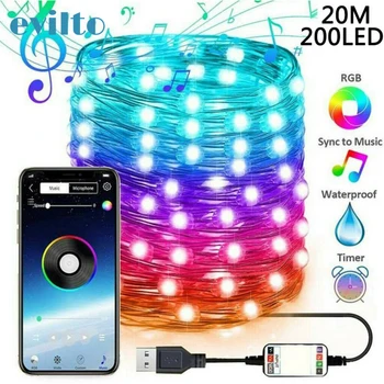 New 200led RGB Christmas String Lights with Smart Bluetooth App Remote Control Lights For Outdoor Decoration Holiday Lighting
New 200led RGB Christmas String Lights with Smart Bluetooth App Remote Control Lights For Outdoor Decoration Holiday Lighting