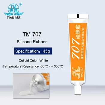 1PCS 707 White Silicone Rubber PTC Sensors Metal Adhesive Glue Insulated High Temperature Resistant Metal Sealing Organic Glue