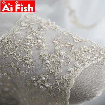 White Sheer Net Tulle Curtain Beige Embroidery lace for Living Room with Artificial Pearl Bottom Lace Embroidered Voile ZH420#50
White Sheer Net Tulle Curtain Beige Embroidery lace for Living Room with Artificial Pearl Bottom Lace Embroidered Voile ZH420#50