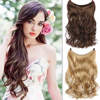 HUAYA 22'' Long Curly Hair Natural Invisible Fish Line Hair Piece Women's One-Piece No-Clip Hair Extensions Black Brown Golden
HUAYA 22'' Long Curly Hair Natural Invisible Fish Line Hair Piece Women's One-Piece No-Clip Hair Extensions Black Brown Golden