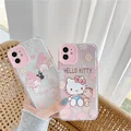 Милый чехол для телефона с рисунком Hello Kitty на заказ для Apple iphone 11 Pro Max 8 7 Plus X XS MAX SE2 XR мягкий прозрачный чехол для задней панели