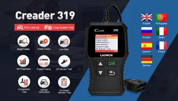 LAUNCH CR319 OBDII/EOBD Code Reader USB Free Update Auto OBD2 Scanner Tool Support Graph Datastream PK Cr3001 AD310 Elm327
LAUNCH CR319 OBDII/EOBD Code Reader USB Free Update Auto OBD2 Scanner Tool Support Graph Datastream PK Cr3001 AD310 Elm327