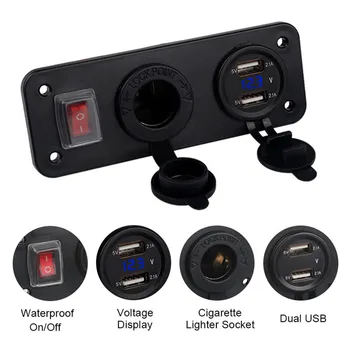 Dual USB Charger Cigarette Lighter Switch Off Waterproof Switch Panel Rocker Switch DC 12V Car Boat Truck Switch Panel Interior
Dual USB Charger Cigarette Lighter Switch Off Waterproof Switch Panel Rocker Switch DC 12V Car Boat Truck Switch Panel Interior
