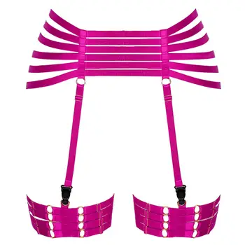 Sexy Cage Thigh Belt Garter Stockings Suspender Hot Pink Bondage Lingerie Pole Dance Rave Gothic Adjust Women Body Harness 
Sexy Cage Thigh Belt Garter Stockings Suspender Hot Pink Bondage Lingerie Pole Dance Rave Gothic Adjust Women Body Harness