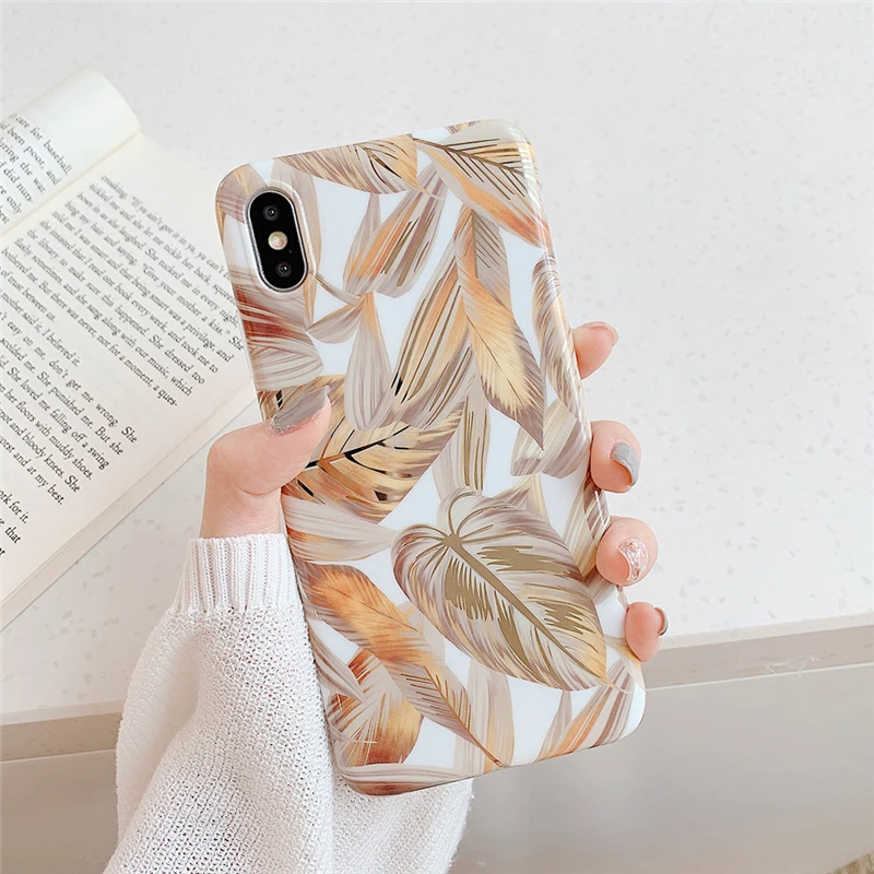 Electroplated leaves golden leaves 8Plus for Iphone11 pro max 6 7 8 plusmobile phone shell XS Max XR silicone soft shell
Electroplated leaves golden leaves 8Plus for Iphone11 pro max 6 7 8 plusmobile phone shell XS Max XR silicone soft shell