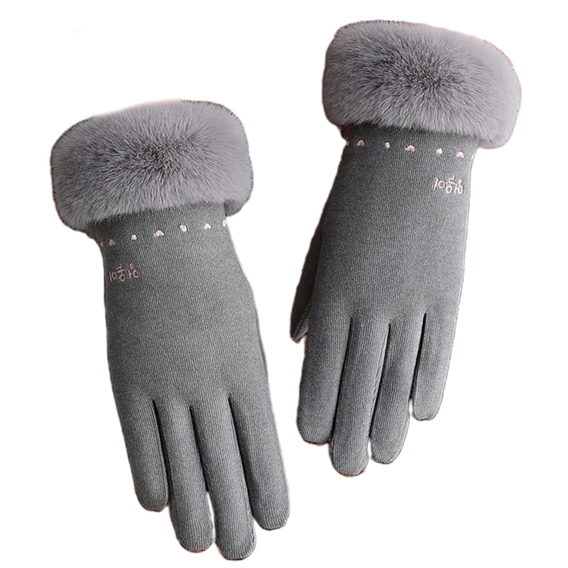 Women Winter Full Finger Gloves Plush Lined Heart Embroidery Touchscreen Mittens 649C
Women Winter Full Finger Gloves Plush Lined Heart Embroidery Touchscreen Mittens 649C