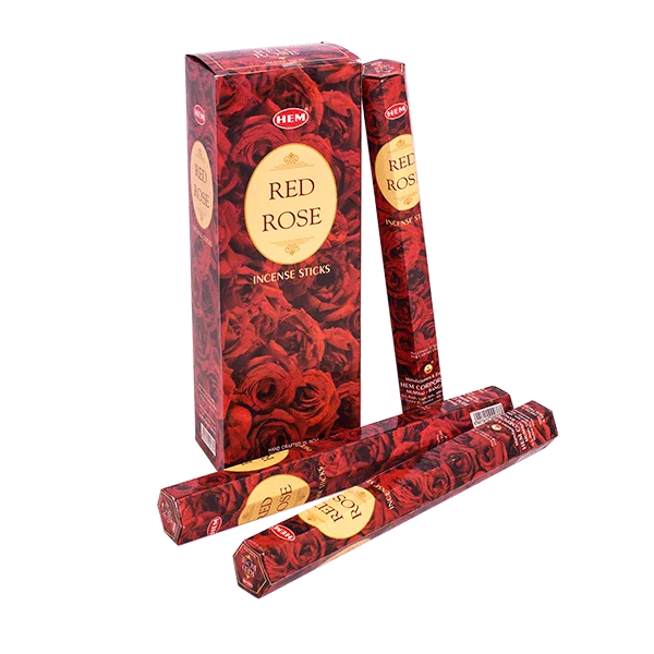 Благовоние HEM Красная Роза Red Rose шестигранник упаковка 6 шт &quotПеро