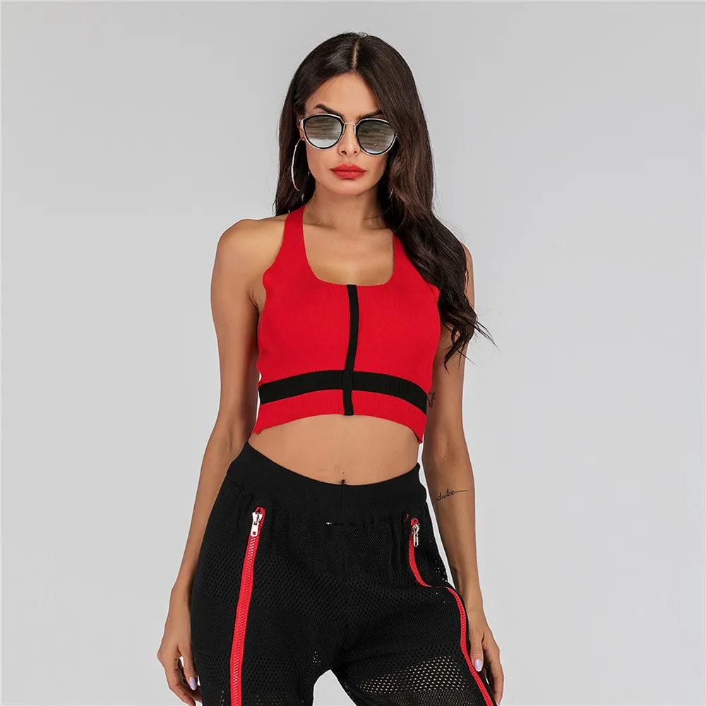 2019 Women's Fashion Sexy Sleeveless Camisole Patchwork Tank Tops Beach Wear Blouse Open Umbilical Sexy Top Streetwear
2019 Women's Fashion Sexy Sleeveless Camisole Patchwork Tank Tops Beach Wear Blouse Open Umbilical Sexy Top Streetwear