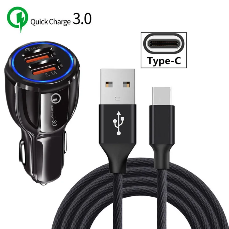 QC 3 0 быстрое автомобильное зарядное устройство адаптер 1 м Тип C usb кабель для Sony XZ