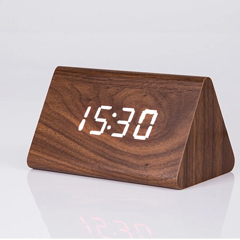 LED Alarm Clock Wooden Digital Thermometer Timer Calendar Modern Student Desk Bedside Clock Home Decoration
LED Alarm Clock Wooden Digital Thermometer Timer Calendar Modern Student Desk Bedside Clock Home Decoration
