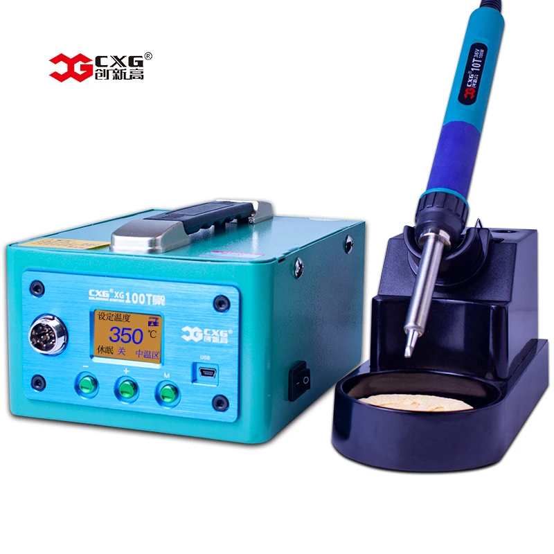 CXG-XG100T Mounted high frequency lead-free soldering station LCD backlit screen High power soldering iron 250W
CXG-XG100T Mounted high frequency lead-free soldering station LCD backlit screen High power soldering iron 250W