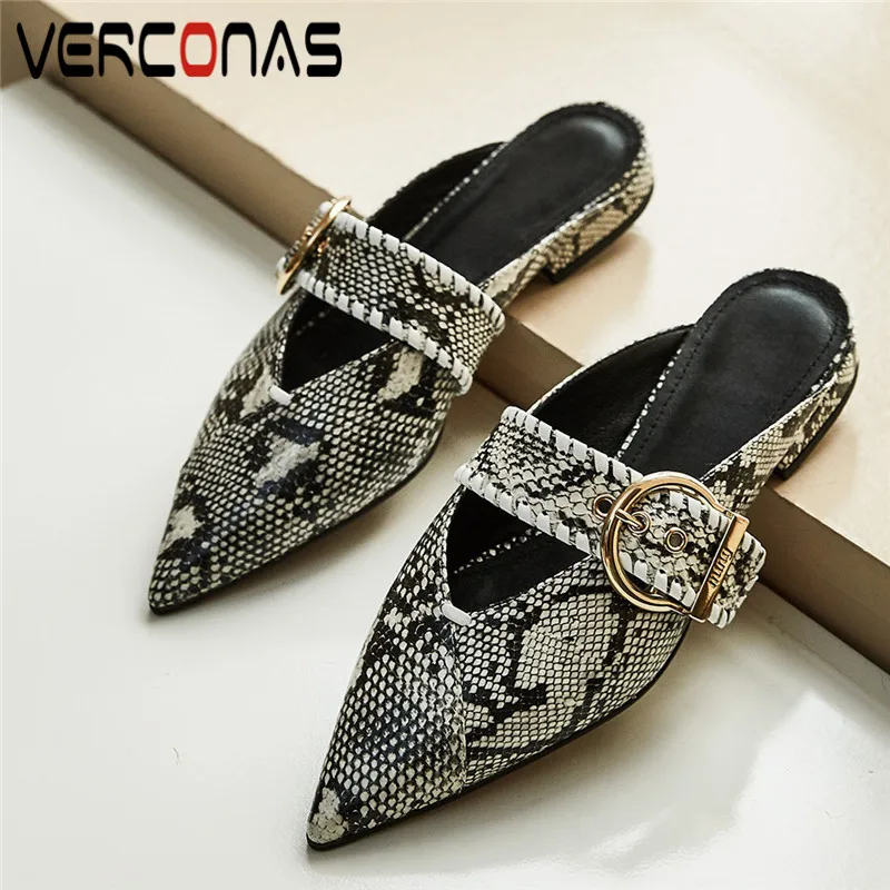 VERCONAS Women New Arrival Genuine Leather Mules Pointed Toe Slippers Working Shoes Sandals Thick Heels Summer Shoes Woman
VERCONAS Women New Arrival Genuine Leather Mules Pointed Toe Slippers Working Shoes Sandals Thick Heels Summer Shoes Woman