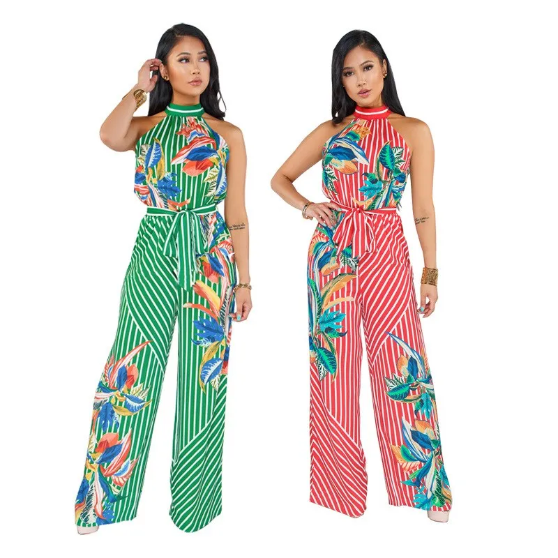 Nice Women Flora Print Stripe Jumpsuit Sleeveless Wide Leg Playsuit Plus Size Halter Lace Up Overalls
Nice Women Flora Print Stripe Jumpsuit Sleeveless Wide Leg Playsuit Plus Size Halter Lace Up Overalls