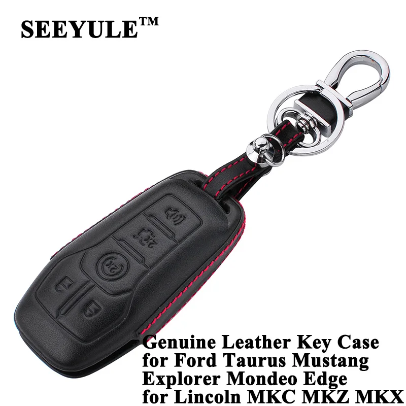1pc SEEYULE Genuine Leather Car Key Case Cover Shell Storage Bag for Ford Taurus Mustang Explorer Mondeo for Lincoln MKC MKZ MKX
1pc SEEYULE Genuine Leather Car Key Case Cover Shell Storage Bag for Ford Taurus Mustang Explorer Mondeo for Lincoln MKC MKZ MKX