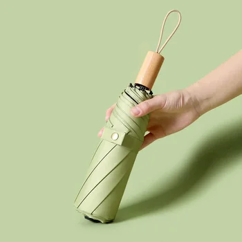 New Japanese and Korean retro simple small fresh solid wood handle vinyl folding rain umbrella umbrellas
New Japanese and Korean retro simple small fresh solid wood handle vinyl folding rain umbrella umbrellas
