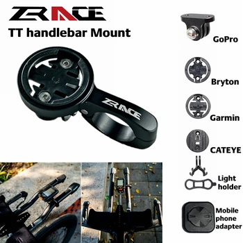 

ZRACE TT Handlebar Computer mount - Black, Out front Mount Holder for iGPSPORT Garmin Bryton GoPro CATEYE Camera