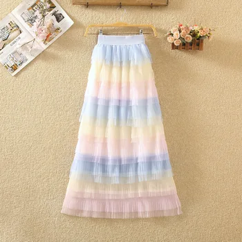 winter 2019 new Korean version high waist thin color cake skirt pleated long skirt mesh half skirt yarn skirt female
winter 2019 new Korean version high waist thin color cake skirt pleated long skirt mesh half skirt yarn skirt female