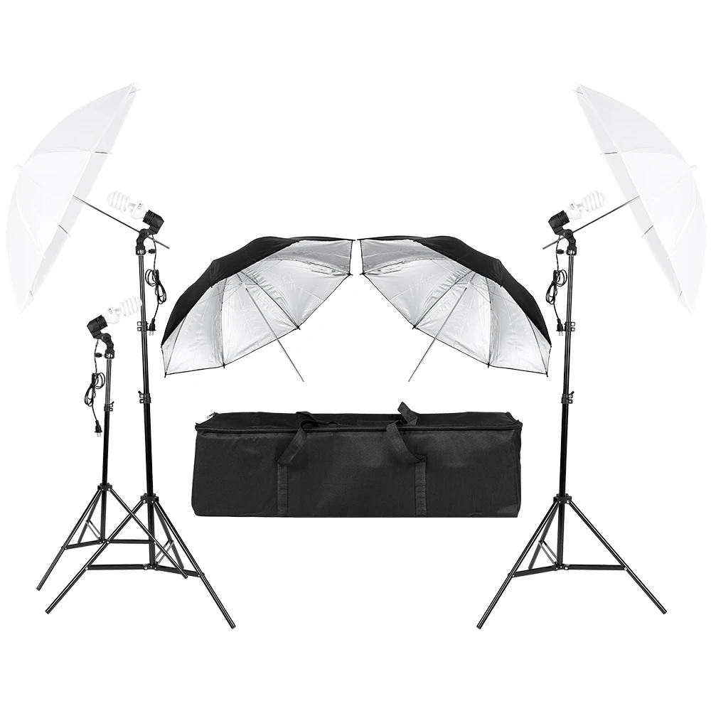 3*45W Photography Photo Video Portrait Studio Day Light Umbrella Continuous Lighting Kit | Электроника
