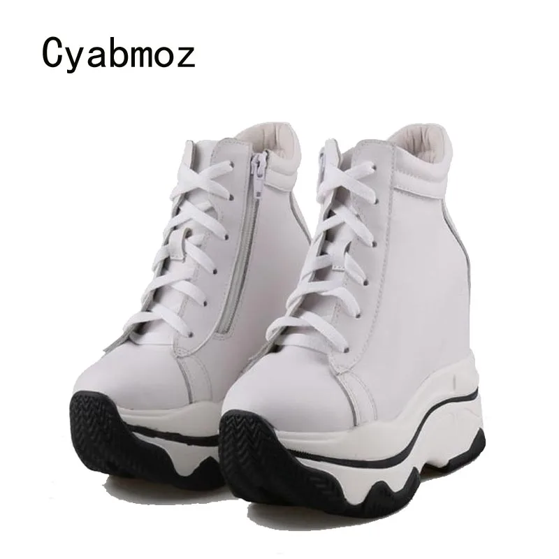 Cyabmoz Fashion Height increasing Shoes Woman Pumps Sneakers Genuine Leather High heels White Casual Women Shoes Tenis feminino
Cyabmoz Fashion Height increasing Shoes Woman Pumps Sneakers Genuine Leather High heels White Casual Women Shoes Tenis feminino
