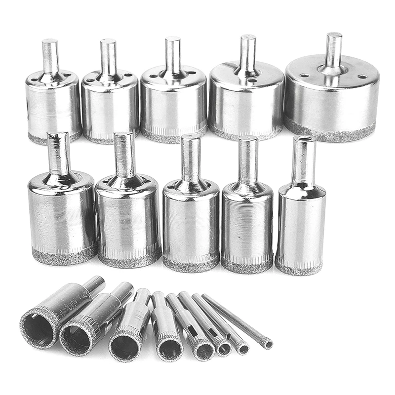18Pcs Diamond Drill Bits Hollow Core Drill Bits Set Extractor Remover Tools for Glass,Ceramics,Porcelain,Ceramic Tile 4-50mm,1/6
18Pcs Diamond Drill Bits Hollow Core Drill Bits Set Extractor Remover Tools for Glass,Ceramics,Porcelain,Ceramic Tile 4-50mm,1/6