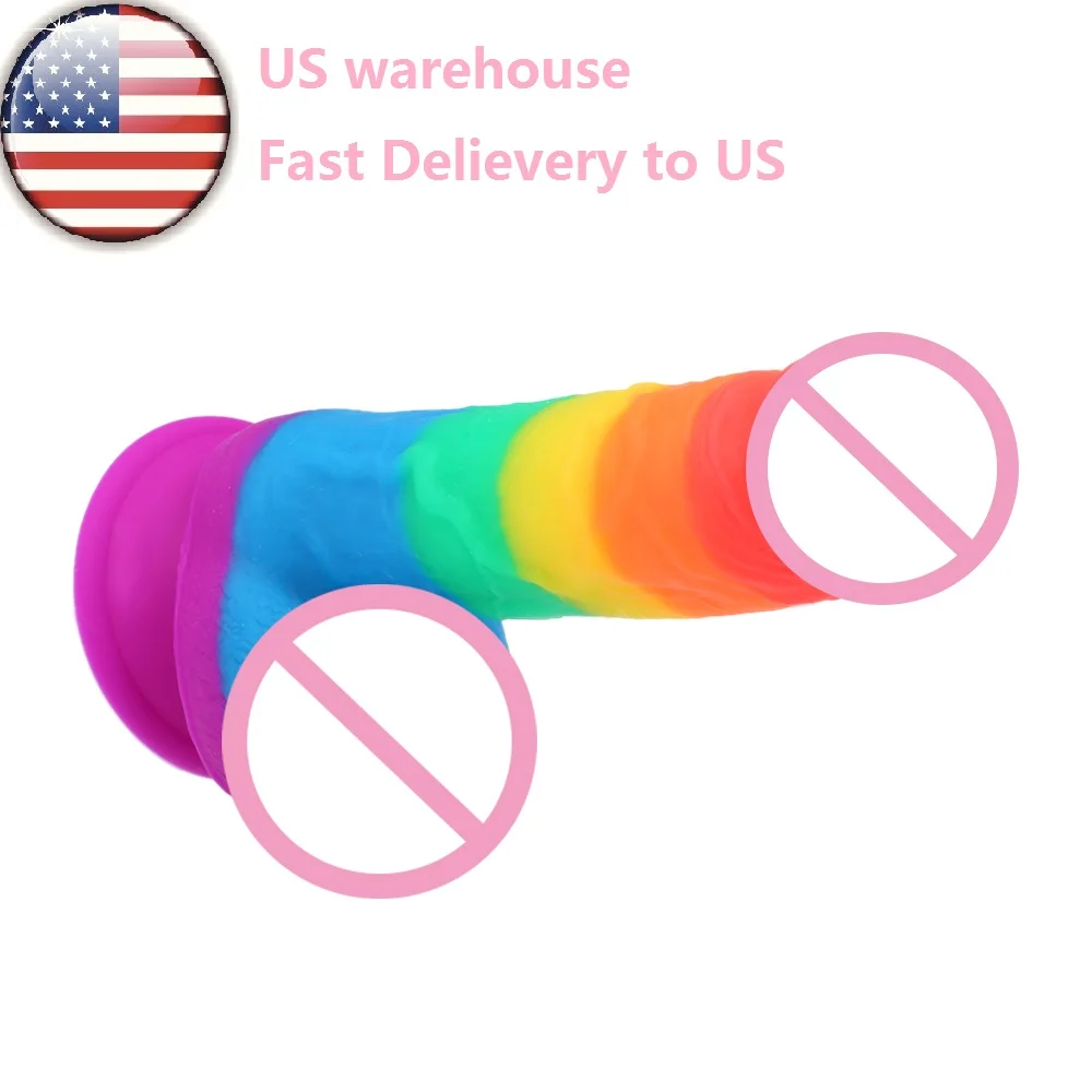 Rainbow Realistic Dildo Penis Super Huge Big With Suction Cup Sex Toys for Woman Female Masturbation faloimitator Products|Дилдо| |