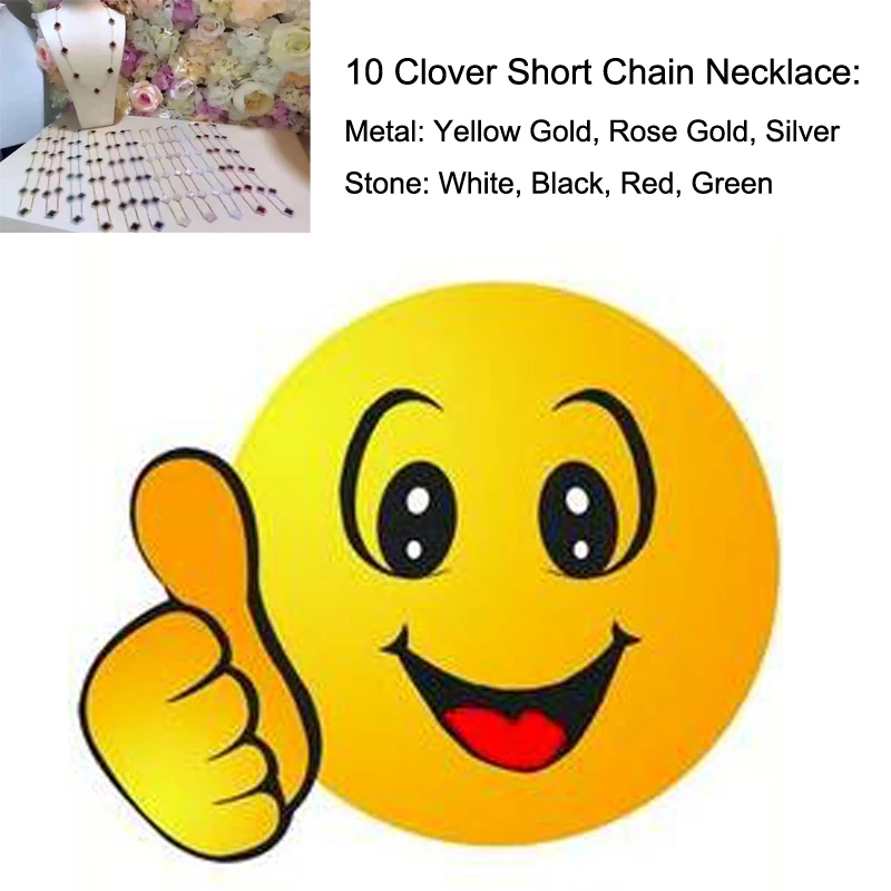 18k Yellow/Rose Gold/Silver Platinum Plated White/Black Shell Red/Green Agate Leaf Necklace Women Luxury 10 Flower Short Chains
18k Yellow/Rose Gold/Silver Platinum Plated White/Black Shell Red/Green Agate Leaf Necklace Women Luxury 10 Flower Short Chains