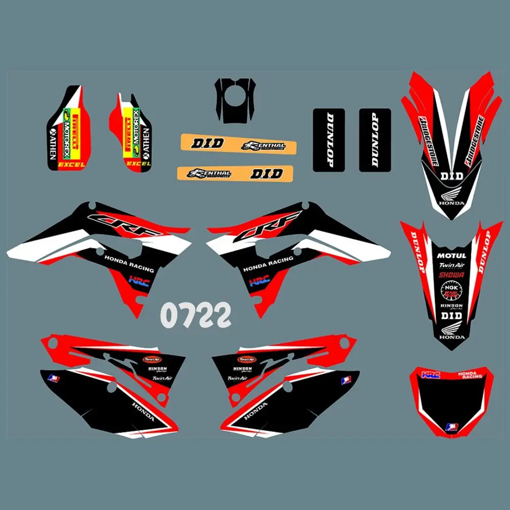 New Full Graphics Decals Stickers Custom Number Name Glossy Bright Stickers Waterproof for HONDA CRF250R 2018-2019
New Full Graphics Decals Stickers Custom Number Name Glossy Bright Stickers Waterproof for HONDA CRF250R 2018-2019