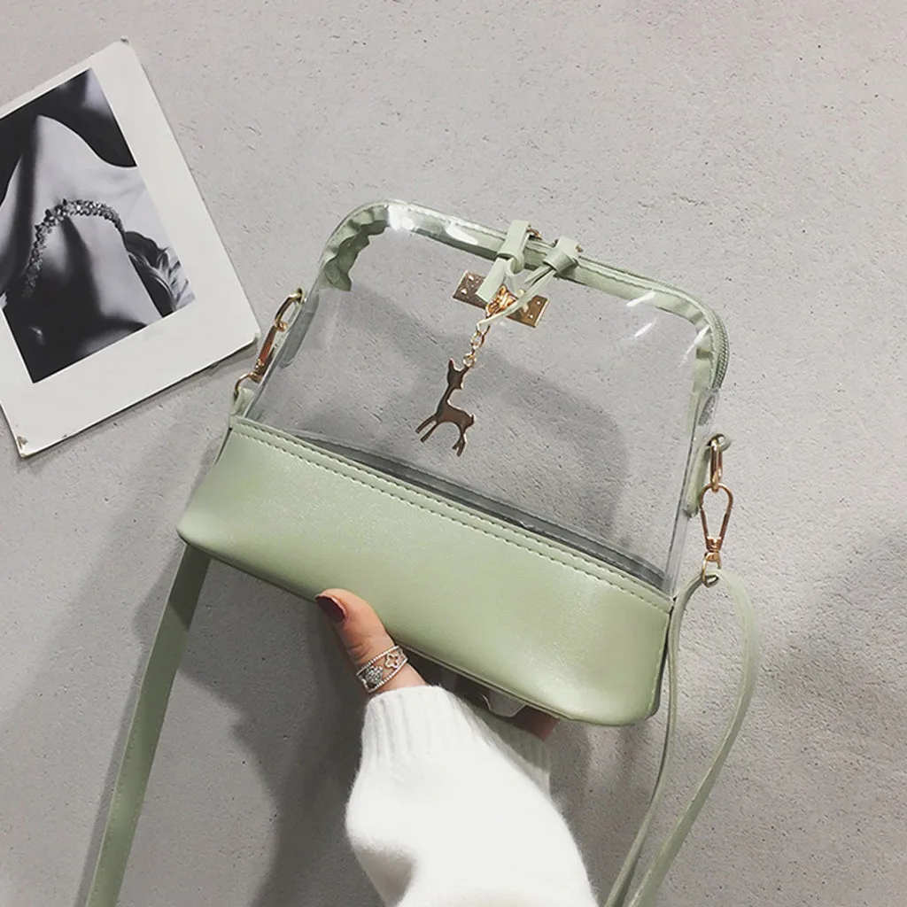 Women Transparent Crossbody Bag Fawn Pendant Shell Shoulder Bag Messenger Bag #YJ
Women Transparent Crossbody Bag Fawn Pendant Shell Shoulder Bag Messenger Bag #YJ