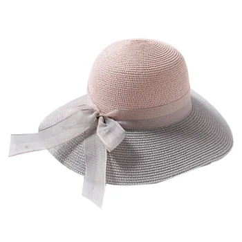 Fashion Hepburn Wind Two-Color Patchwork Striped Bowknot Summer Sun Hat Beautiful Women Straw Beach Hat Large Brimmed Hat Pink G
Fashion Hepburn Wind Two-Color Patchwork Striped Bowknot Summer Sun Hat Beautiful Women Straw Beach Hat Large Brimmed Hat Pink G