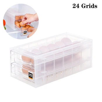 24 Grids Double Layer Egg Storage Box Drawer Container Kitchen Refrigerator Anti-Collision Egg Tray Holder Accessories Supplies
24 Grids Double Layer Egg Storage Box Drawer Container Kitchen Refrigerator Anti-Collision Egg Tray Holder Accessories Supplies
