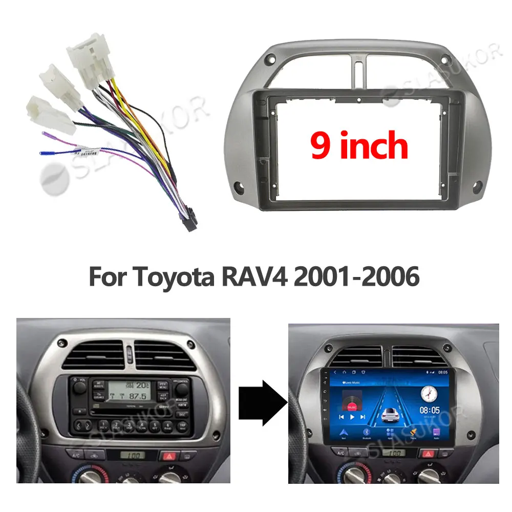 For Toyota RAV4 2001 2002-2006 Car Fascia Wires Board Control CANBUS Work Stereo Panel Dash Installation DVD Frame 9 Inch 2din
For Toyota RAV4 2001 2002-2006 Car Fascia Wires Board Control CANBUS Work Stereo Panel Dash Installation DVD Frame 9 Inch 2din