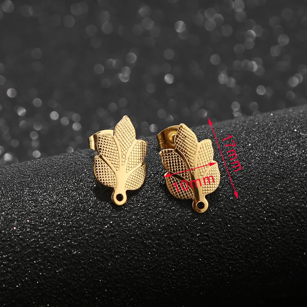 New Stainless Steel Stud Earrings Ear Stud leaf Post Earrings with Loop Jewelry Findings for Earring Making DIY
New Stainless Steel Stud Earrings Ear Stud leaf Post Earrings with Loop Jewelry Findings for Earring Making DIY