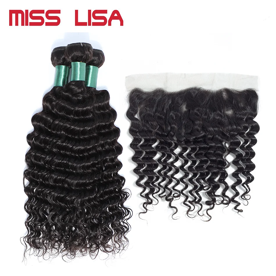 MISS LISA Deep Wave Bundles With 13*4 Lace Frontal Non-Remy Peruvian Human Hair Weave Bundles With Frontal Hair Extension
MISS LISA Deep Wave Bundles With 13*4 Lace Frontal Non-Remy Peruvian Human Hair Weave Bundles With Frontal Hair Extension