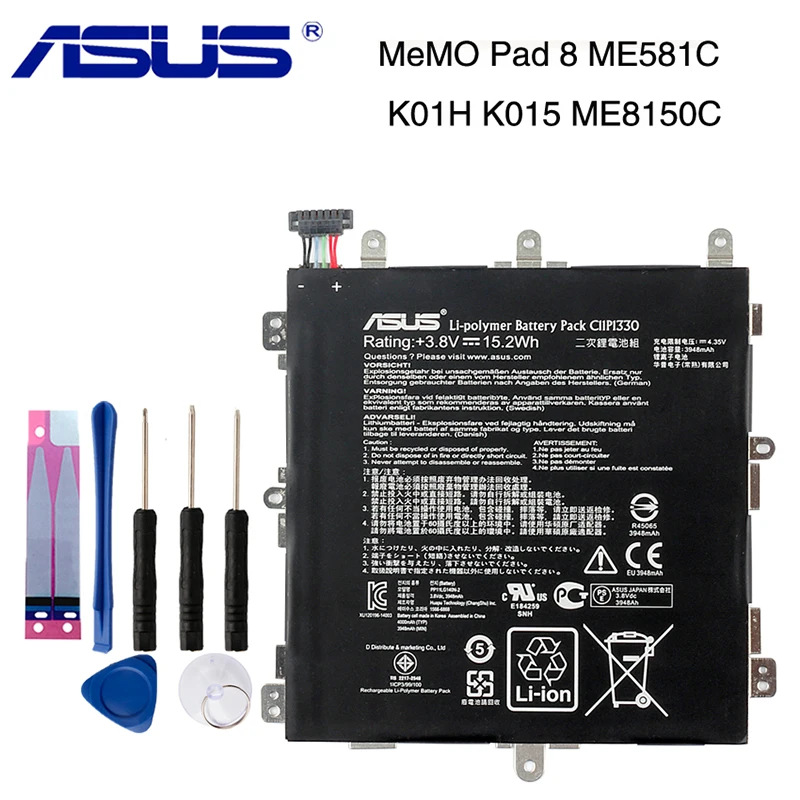 Orignal ASUS C11P1330 Battery For ASUS MeMO Pad 8 ME581CL K01H K015 ME8150C 3948mAh with tool
Orignal ASUS C11P1330 Battery For ASUS MeMO Pad 8 ME581CL K01H K015 ME8150C 3948mAh with tool