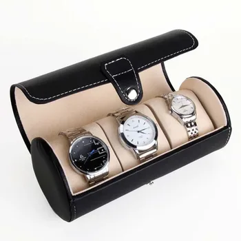 Portable 3 Grids Cylinder Watch Roll Holder Wristwatch Display Case Jewelry Gift Storage Box PU Leather Watch Holder for Travel 
Portable 3 Grids Cylinder Watch Roll Holder Wristwatch Display Case Jewelry Gift Storage Box PU Leather Watch Holder for Travel