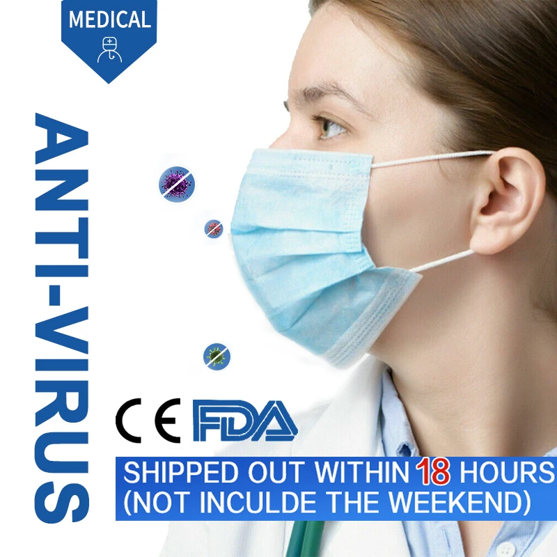 50pcs Disposable Mask Anti-virus Masks Protection 3 Layer Mask Mouth Korean Blue Face Mask 
50pcs Disposable Mask Anti-virus Masks Protection 3 Layer Mask Mouth Korean Blue Face Mask