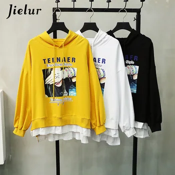 Jielur Autumn Loose Hooded Print Moletom Korean Fashion Thin Female Sweatshirts White Black Women Hoodies Pullover M-XL
Jielur Autumn Loose Hooded Print Moletom Korean Fashion Thin Female Sweatshirts White Black Women Hoodies Pullover M-XL