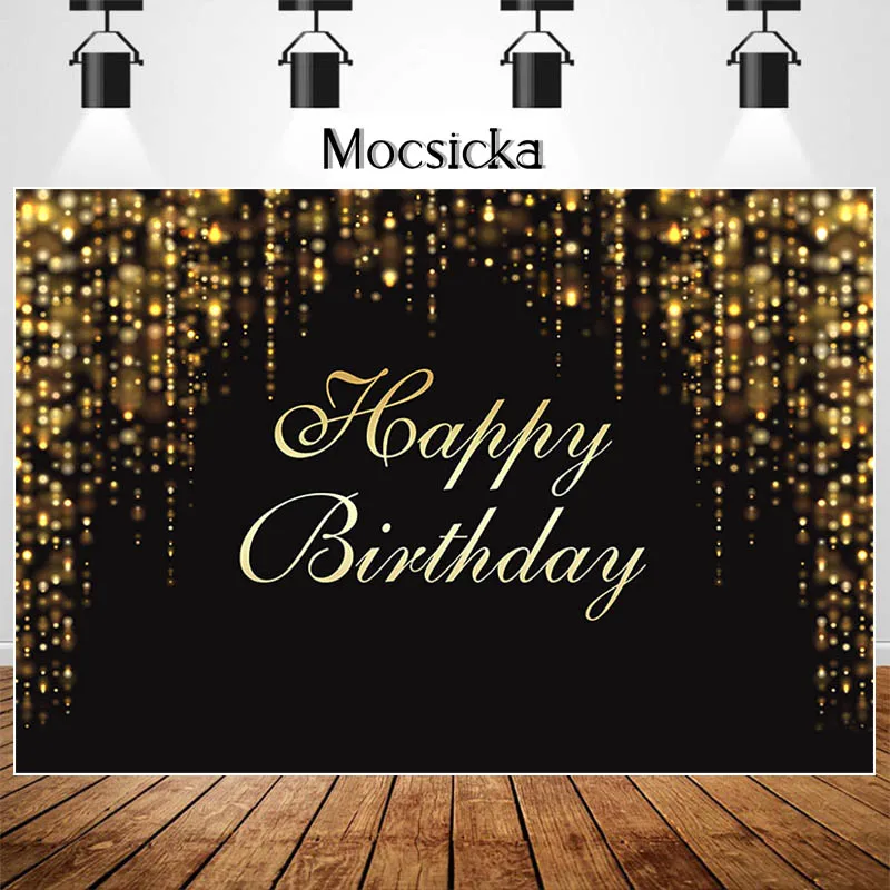 Mocsicka Happy Birthday Backdrop Flash Black and Gold Tassel Birthday Party Decoration Banner Photography Background
Mocsicka Happy Birthday Backdrop Flash Black and Gold Tassel Birthday Party Decoration Banner Photography Background