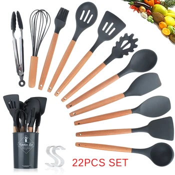 22Pcs/Set Kitchen Cooking Utensil Silicone Non-stick Spoon Turner Spatula Kit Friendly And Non-stick Silicone Spoon Kit For Kit
22Pcs/Set Kitchen Cooking Utensil Silicone Non-stick Spoon Turner Spatula Kit Friendly And Non-stick Silicone Spoon Kit For Kit
